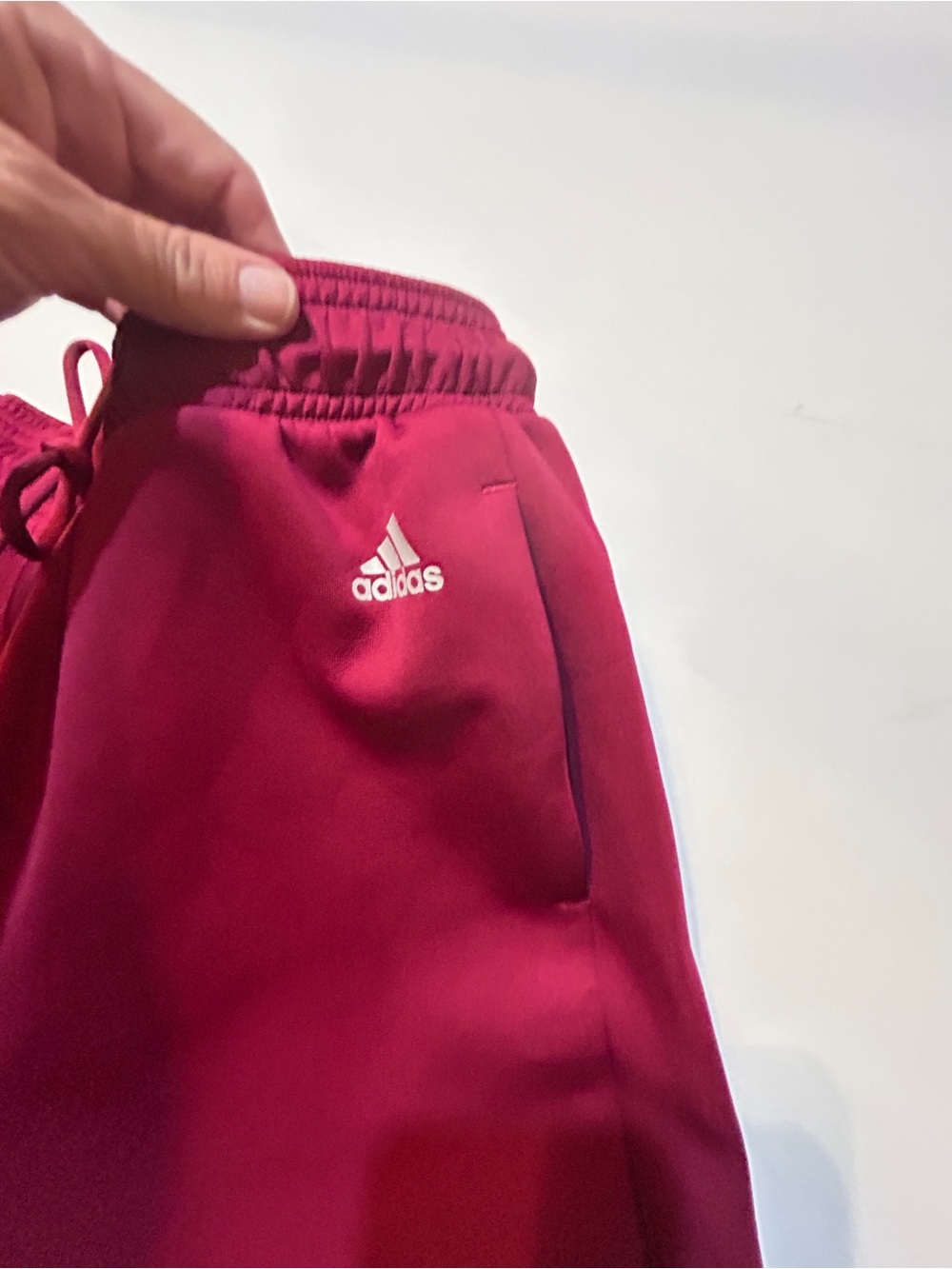 Adidas AeroReady Wide Leg Track Pants Burgundy Red Size Large Zoe Saldana - Picture 7 of 9